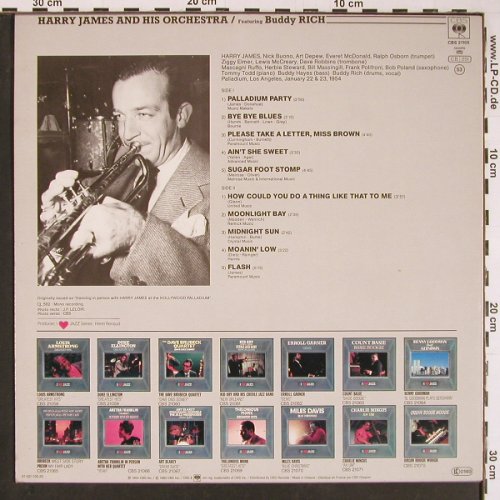 James,Harry & Orch.: I Love Jazz, feat.Buddy Guy (1954), CBS, Muster-Stol (CBS 21105), NL, 1983 Typ: LP Best.-Nr.: Y168 Preis: 6,00 Euro