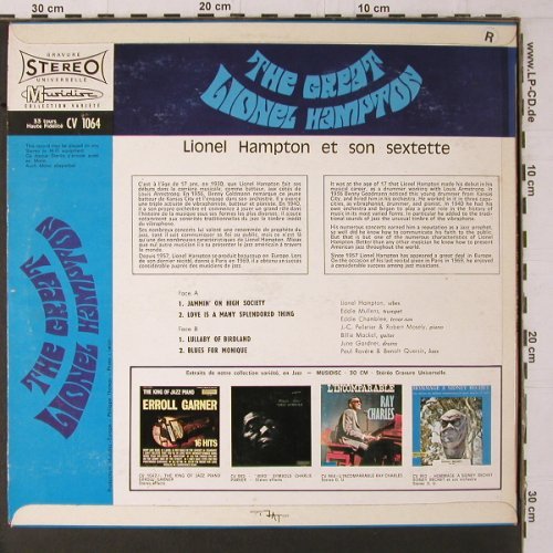 Hampton,Lionel: The Great - et son sextette, Musidisc (30 CV 1064), F Typ: LP Best.-Nr.: Y1698 Preis: 9,00 Euro