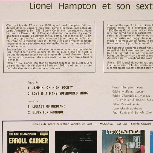 Hampton,Lionel: The Great - et son sextette, Musidisc (30 CV 1064), F Typ: LP Best.-Nr.: Y1698 Preis: 9,00 Euro