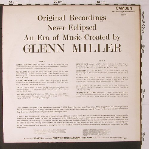 Miller,Glenn & His Orch.: The Original Recordings (Stereo), RCA Camden(CDS 1004), UK, Ri, 1969 - LP - Y1699 - 6,00 Euro