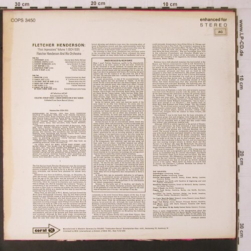 Henderson,Fletcher: First Impressions Vol.1 (1924-31), MCA (COPS 3450), D Typ: LP Best.-Nr.: Y1789 Preis: 6,00 Euro