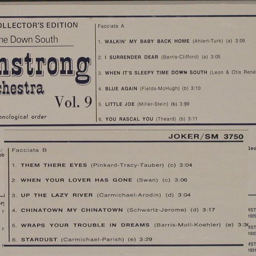 Armstrong,Louis & Orch.: Vol.9 - The King Jazz Storie, Joker(SM 3750), I,  - LP - Y1934 - 7,50 Euro