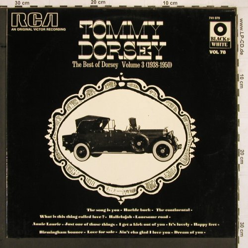 Dorsey,Tommy: Best Of Dorsey Vol.3 (1938-50), RCA (741 079), F Typ: LP Best.-Nr.: Y2032 Preis: 7,50 Euro