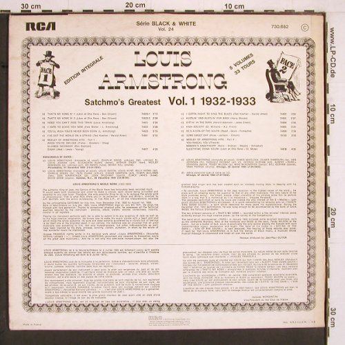 Armstrong,Louis: Vol.1 (1932-33), RCA(730 682), F,  - LP - Y2033 - 7,50 Euro