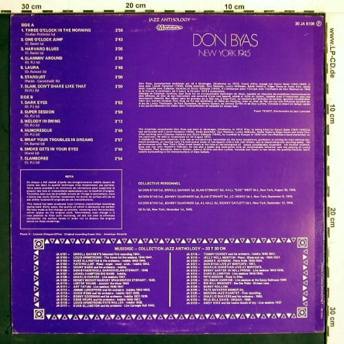 Byas,Don: New York 1945, Musidisc (30 JA 5106), F Typ: LP Best.-Nr.: Y2511 Preis: 7,50 Euro