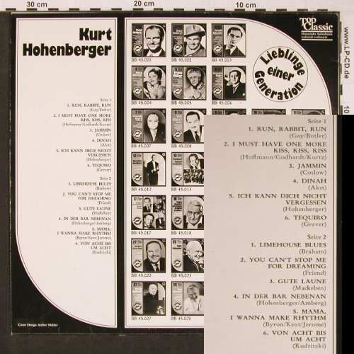 Hohenberger,Kurt: Lieblinge einer Generation, Top Classic (BB 45.020), D Typ: LP Best.-Nr.: Y281 Preis: 7,50 Euro