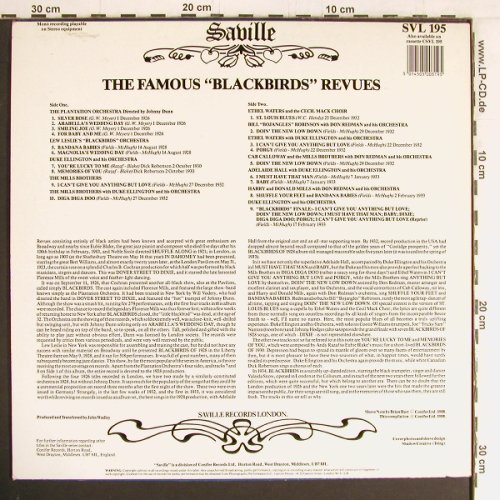 V.A.Tha Famous"Blackbirds"Revues: Plantation Orch... Ellington, Saville(SVL 195), UK, 19Tr., 1988 - LP - Y2861 - 9,00 Euro