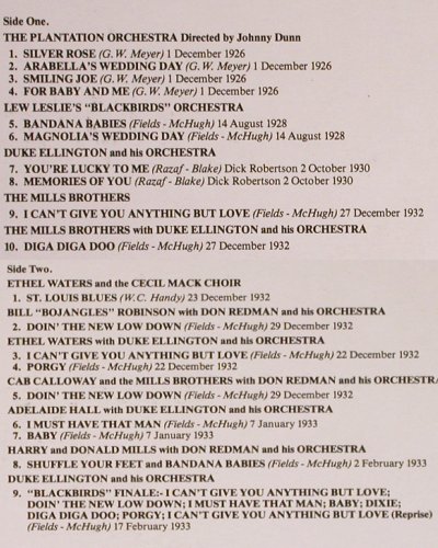 V.A.Tha Famous"Blackbirds"Revues: Plantation Orch... Ellington, Saville(SVL 195), UK, 19Tr., 1988 - LP - Y2861 - 9,00 Euro