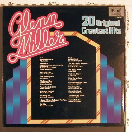 Miller,Glenn: 20 Original Gratest Hits, m-/vg+, Historia(H-773), D, 1980 - LP - Y3081 - 5,00 Euro