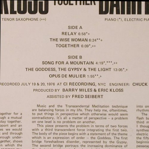 Kloss,Eric / Barry Miles: Together, Muse Rec.(MR 5112), US, 1976 - LP - Y3128 - 9,00 Euro