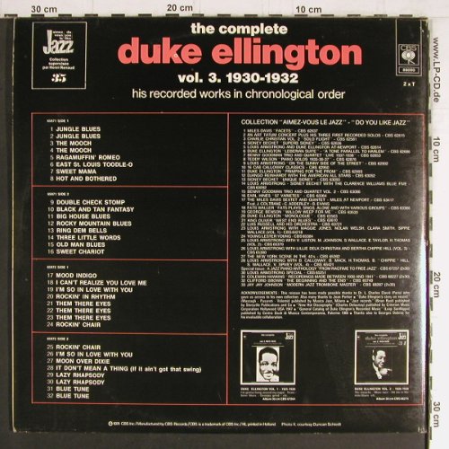 Ellington,Duke: The Complete Vol. 3, 1930-32, Foc, CBS (88 000), NL, 1974 Typ: 2LP Best.-Nr.: Y3695 Preis: 9,00 Euro