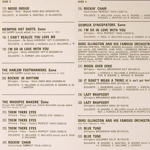 Ellington,Duke: The Complete Vol. 3, 1930-32, Foc, CBS (88 000), NL, 1974 Typ: 2LP Best.-Nr.: Y3695 Preis: 9,00 Euro