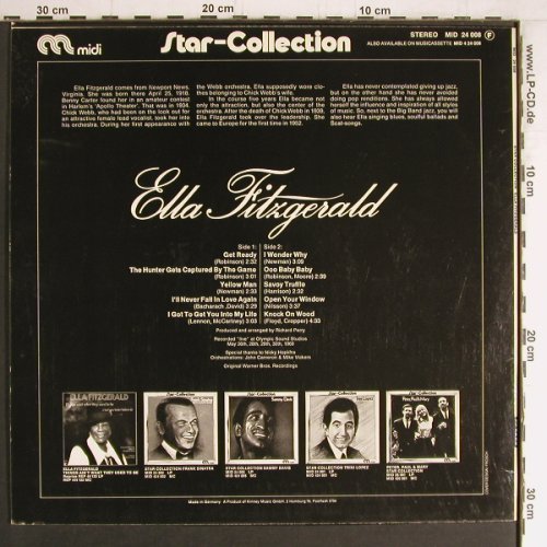 Fitzgerald,Ella: Star-Collection, Midi, Ri (MID 24 008), D, 1972 Typ: LP Best.-Nr.: Y4000 Preis: 6,00 Euro