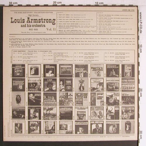 Armstrong,Louis & Orch.: Vol.11,1932-33 High Society, Joker (SM 3752), I, 1975 Typ: LP Best.-Nr.: Y4178 Preis: 7,50 Euro