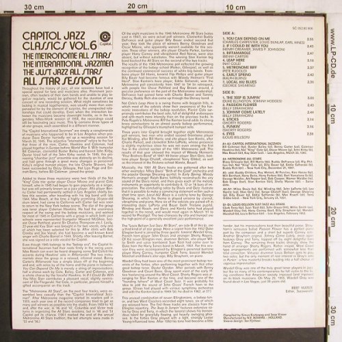 All Star Sessions: Capitol Jazz Classics Vol.6, Capitol (5C 052.80 806), NL Typ: LP Best.-Nr.: Y4726 Preis: 7,50 Euro