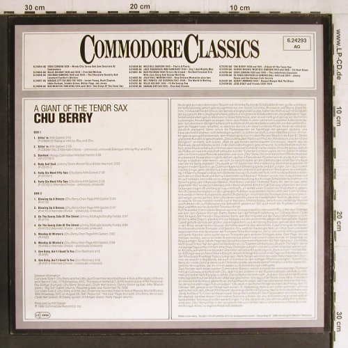 Berry,Chu: A Giant of Tenor Sax, 1938 & 1941, London/Commodore (6.24293 AG), D, 1980 Typ: LP Best.-Nr.: Y4775 Preis: 7,50 Euro