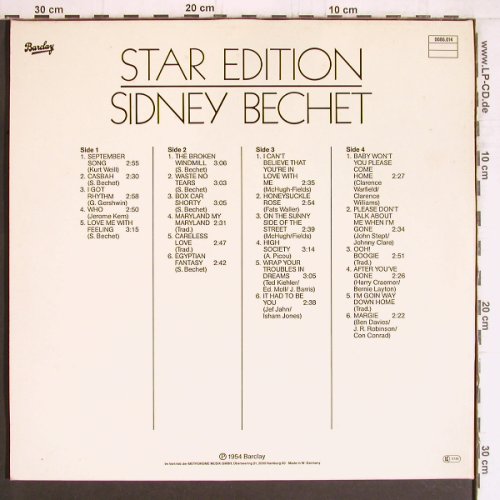 Bechet,Sidney: Star Edition, Foc (1949), Barclay (0086.014), D, Ri Typ: 2LP Best.-Nr.: Y4863 Preis: 9,00 Euro