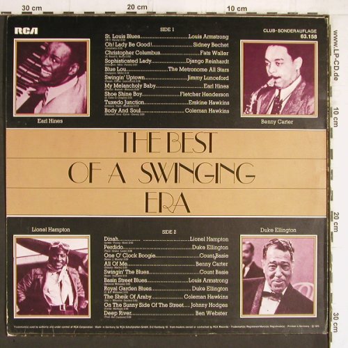 V.A.The Best of a Swinging Era: Armstrong... Ben Webster, Club Ed., RCA Victor(63.158), D, m-/vg+, 1975 - LP - Y5310 - 5,00 Euro