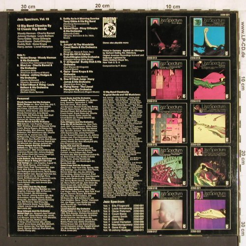 V.A.Jazz Spectrum Vol.19: 12 Big Band Classics by 12.., Metro(2356 022), D, 1971 - LP - Y5566 - 7,50 Euro