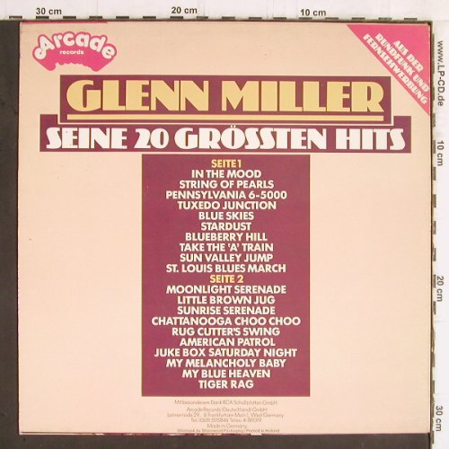Miller,Glenn: Seine 20 Grössten Hits, Arcade(ADE G 18), NL, 1976 - LP - Y5821 - 5,00 Euro