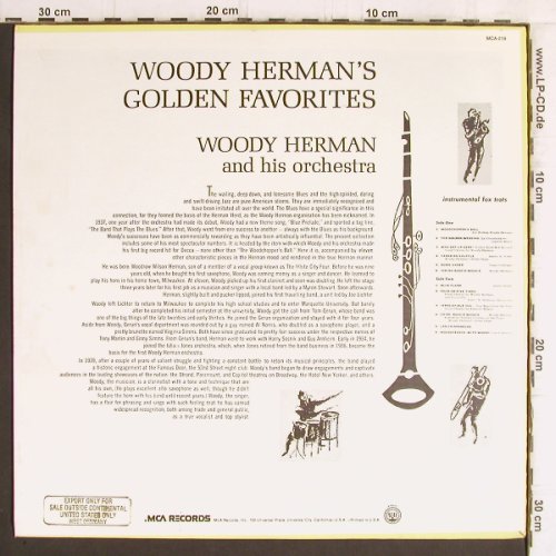 Herman,Woody & his Orchestra: Golden Favorites, MCA (MCA-219), US, Ri Typ: LP Best.-Nr.: Y6030 Preis: 7,50 Euro