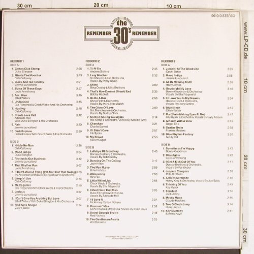 V.A.Remember The 30's: Andrew Sisters,B.Holiday,C.Basie..., SCANA(9019/3), D,Box,  - 3LP - Y6034 - 9,00 Euro