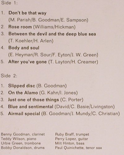 Goodman,Benny: Swing Classics 1,Teddy Wilson, Live, Philips (870 000 BFY), NL, 1968 Typ: LP Best.-Nr.: Y6200 Preis: 9,00 Euro