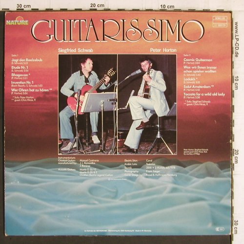Horton,Peter & Siegfried Schwab: Guitarissimo, Nature (0060.314), D, 1978 Typ: LP Best.-Nr.: Y6241 Preis: 7,50 Euro