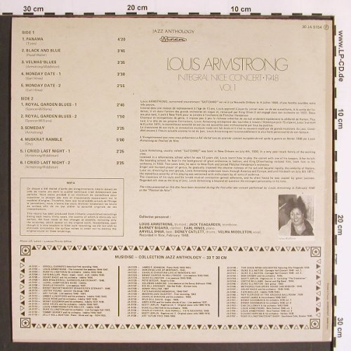 Armstrong,Louis: Integral Nice Concert 1948, Vol.1, Musidisc (30 JA 5154), F, Ri, 1983 Typ: LP Best.-Nr.: Y6384 Preis: 6,00 Euro