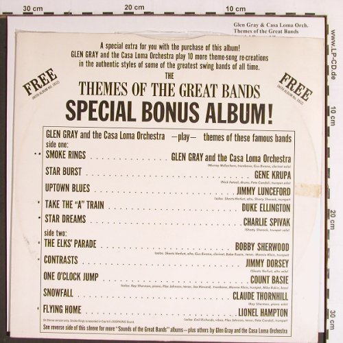 Gray,Glen & Casa Loma Orch.: Themes of the GreatBands,BonusAlbum, Capitol,NoCover (PRO 2193), US,VG+/-- Typ: LP Best.-Nr.: Y6477 Preis: 4,00 Euro