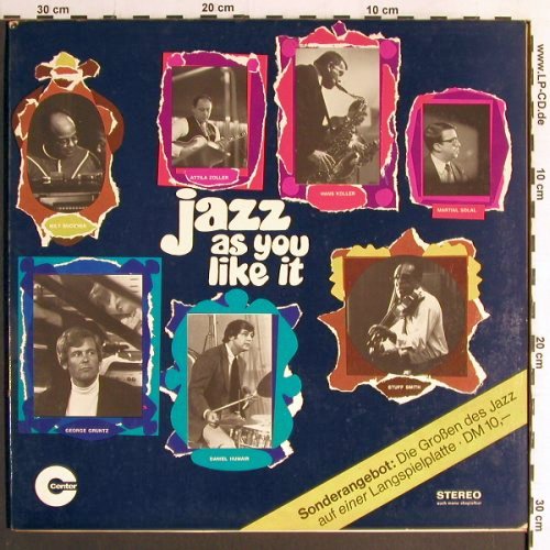 V.A.Jazz As You Like It: Tuxedo Jass Band...Nathan-DavisQ., Center/MPS(17028 ST), D, Foc, 1969 - LP - Y6763 - 6,00 Euro