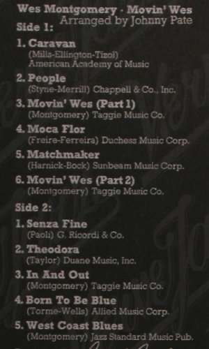 Montgomery,Wes: Verve Jazz No.5, Movin' Wes (1965), Metro Rec(2356 076), D, Ri,  - LP - Y6795 - 9,00 Euro