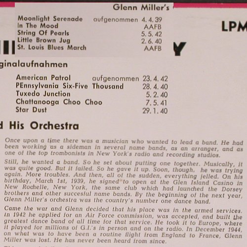 Miller,Glenn: The G.M.Story,SammlerSerie,Mono, RCA, Ri(LPM-9801-E), D,  - 10inch - Y6893 - 7,50 Euro
