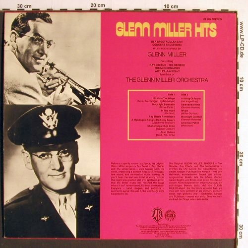 Glenn Miller Orchestera: Glen Miller Hits,Live in Stereo, WB, Club-Aufl. (61 962), D Typ: LP Best.-Nr.: Y6900 Preis: 7,50 Euro