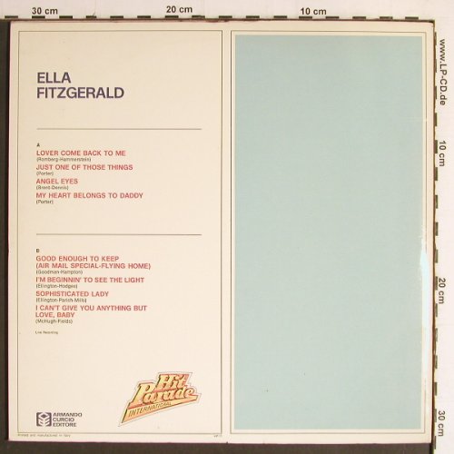 Fitzgerald,Ella: Hit Parade International, Booklet, Armando Curcio (HP-11), I,Foc,Live Typ: LP Best.-Nr.: Y6927 Preis: 7,50 Euro