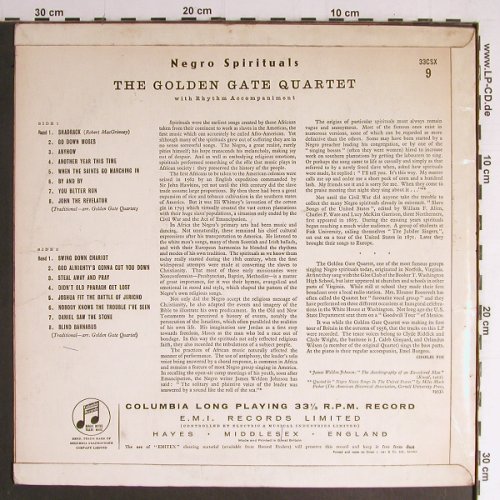 Golden Gate Quartet: Negro Spirituals, Columbia, UK, 1957 Typ: LP Best.-Nr.: Y6945 Preis: 7,50 Euro