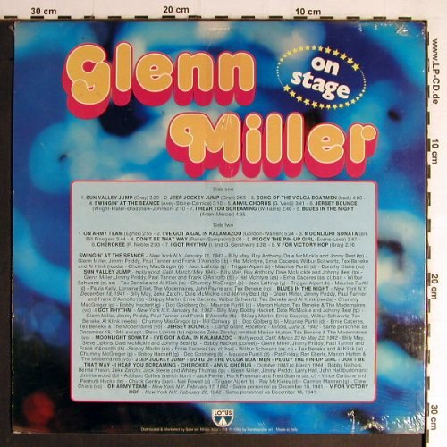 Miller,Glenn: On Stage, FS-New sealed, Lotus(LOP 14 143), I, 1986 - LP - Y6953 - 9,00 Euro