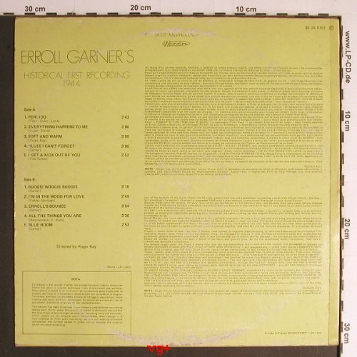 Garner,Erroll: Historical First Recordings 1944, Musidisc (30 JA 5101), F, m-/vg+ Typ: LP Best.-Nr.: Y7021 Preis: 6,00 Euro