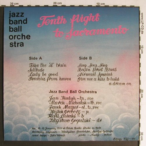Jazz Band Ball Orchestra: Tenth flight to Sacramento-Sing,Sin, Poljazz (PSJ 197), PL, 1988 Typ: LP Best.-Nr.: Y7037 Preis: 9,00 Euro