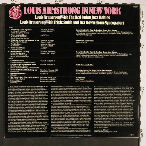 Armstrong,Louis: In New York, hist rec., Jazz Story (40.007), D, 1976 Typ: LP Best.-Nr.: Y741 Preis: 9,00 Euro