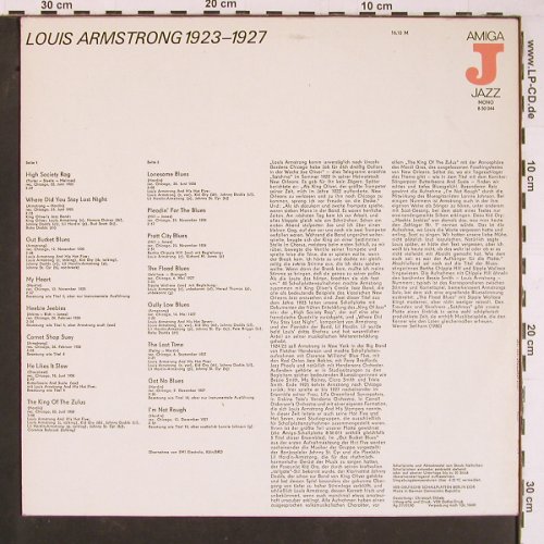 Armstrong,Louis: Same - 1923-1927, Amiga (blue)(8 50 044), DDR, 1980 - LP - Y742 - 6,00 Euro