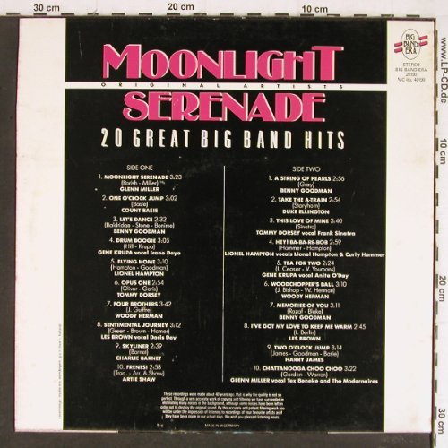 V.A.Moonlight Serenade-BigBand: Glenn Miller, Count Basie Hampton.., Big Band Ara(20190), D,  - LP - Y7631 - 5,00 Euro