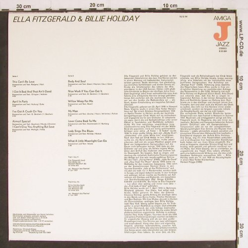 Fitzgerald,Ella und Billie Holiday: Same, Amiga (8 55 084), DDR, 1980 Typ: LP Best.-Nr.: Y7808 Preis: 7,50 Euro