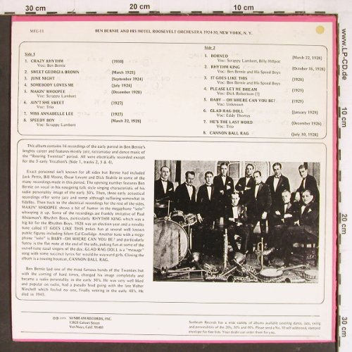 Bernie,Ben &h.Hotel Roosevelt Orch.: 1924-1930, m-/vg+, woc, Sunbeam (MFC-11), US, 1975 Typ: LP Best.-Nr.: Y7978 Preis: 9,00 Euro