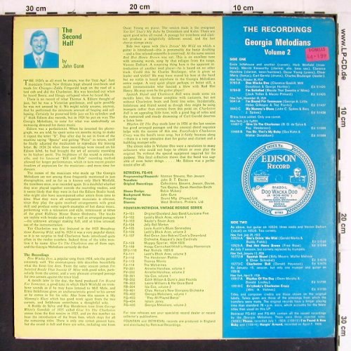 Georgia Melodians: Vol.2 -  1924-1926, Retrieval (FG-405), UK, 1977 Typ: LP Best.-Nr.: Y8023 Preis: 7,50 Euro