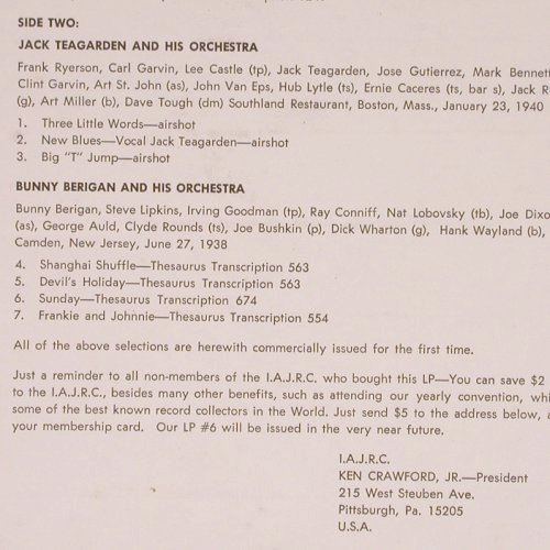 V.A.For The First Time: Ellington, Webb,Teagarden, Berigan, IAJRC(#5), US,  - LP - Y8045 - 7,50 Euro