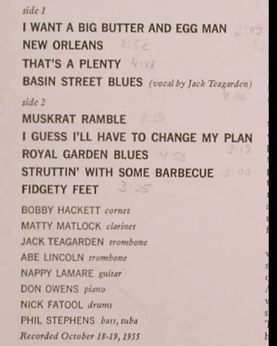 Hackett,Bobby  and his Jazzband: Coast Concerts, vg+/VG+, Capitol (T 692), NL Typ: LP Best.-Nr.: Y8047 Preis: 5,00 Euro
