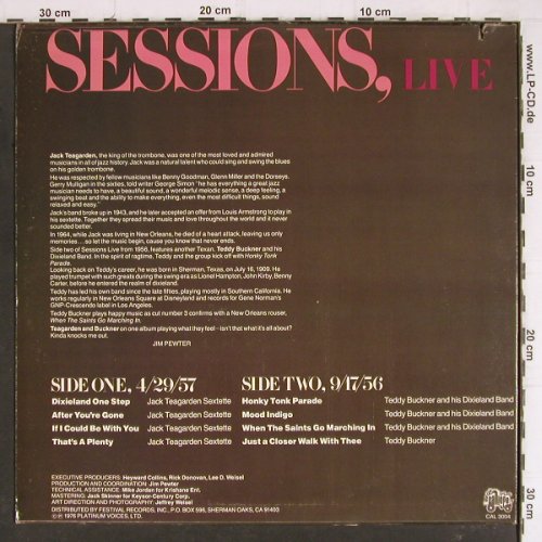 Teagarden,Jack / Teddy Buckner: Sessions, Live, Calliope(CAL 3004), US, co, 1976 - LP - Y8048 - 7,50 Euro