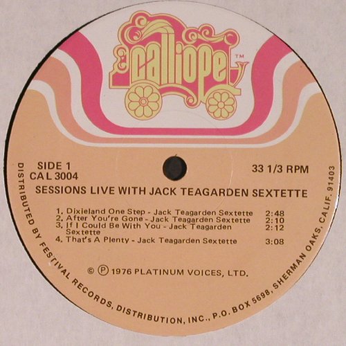 Teagarden,Jack / Teddy Buckner: Sessions, Live, Calliope(CAL 3004), US, co, 1976 - LP - Y8048 - 7,50 Euro