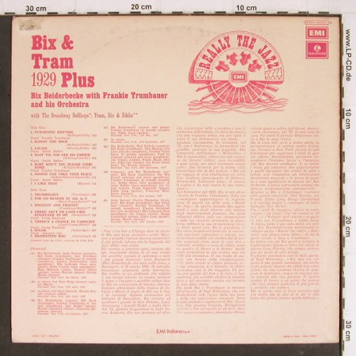 Beiderbecke,Bix  w.Trumbauer'sOrch: Really the Jazz-Bix&Tram 1929 plus, Parlophone (C 054-04557), I, Mono Typ: LP Best.-Nr.: Y8051 Preis: 7,50 Euro